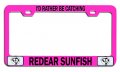 I D Rather Be Catching Redear Sunfish Fishing Pink Metal License Plate Frame Tag Holder T92 