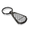 Jeep Wagoneer Silver Genuine Carbon Fiber Black Metal Teardrop Key Chain Official Licensed