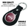 Graphics More Black Leather Mississippi State Logo Keychain