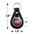Graphics More Black Leather Mississippi State Logo Keychain