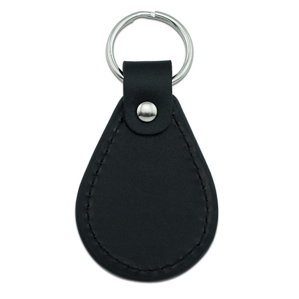 Graphics More Black Leather Mississippi State Logo Keychain