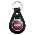 Graphics More Black Leather Mississippi State Logo Keychain