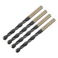 4pcs Straight Shank Twist Drill Bits 8mm Gold Titanium Black Nitride Coated High Speed Steel Hss 4341 With For Stainless Alloy 