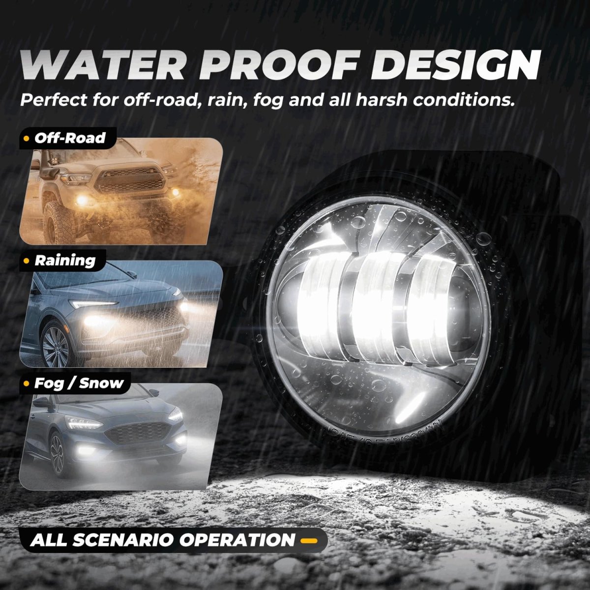 Auto Dynasty Led Projector Fog Lights For 2018-2026 Jeep Gladiator Wrangler Jl Driver And Passenger Side Chrome Aluminum