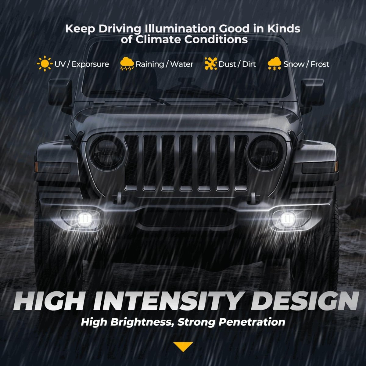 Auto Dynasty Led Projector Fog Lights For 2018-2026 Jeep Gladiator Wrangler Jl Driver And Passenger Side Chrome Aluminum