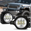 Auto Dynasty Led Projector Fog Lights For 2018-2026 Jeep Gladiator Wrangler Jl Driver And Passenger Side Chrome Aluminum 
