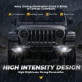 Auto Dynasty Led Projector Fog Lights For 2018-2026 Jeep Gladiator Wrangler Jl Driver And Passenger Side Chrome Aluminum