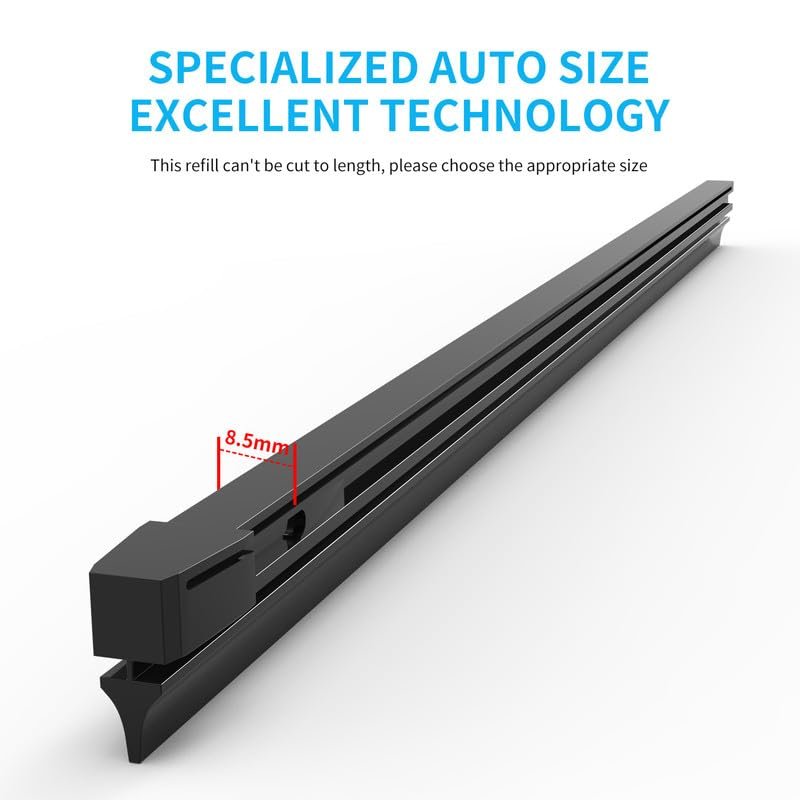 Wiper Blade Refill 26 In And 20 Rubber Strip Cut To Size 8 5 Mm Replacement Windshield Refills Pack Of 4 Black