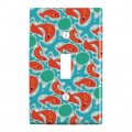 Artsy Orange Fishes On Blue Pattern Plastic Wall Decor Toggle Light Switch Plate Cover 