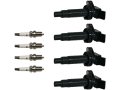 Ignition Coil And Iridium Spark Plug Kit 8-piece For 1999-2008 Toyota Corolla Fits From 8 1 1999 Vehicle Production 