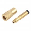 X Autohaux 6 5mm Air Chuck Adapter Tire Inflator Compressor Pump Connect Accessories Gold Tone For Vehicle 2pcs