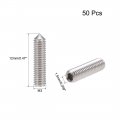 Uxcell 50pcs M3x12mm Internal Hex Socket Set Grub Screws Cone Point 304 Stainless Steel Screw