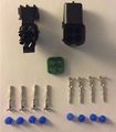1 X Female Male Connector Plug 4-way Square Weatherpack Electrical W Out Wire 