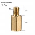 Uxcell M3x7mm 4mm Male-female Brass Hex Pcb Motherboard Spacer Standoff For Fpv Drone Quadcopter Computer Circuit Board 10pcs