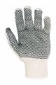 Knit Work Gloves With Pvc Grip Dots White Black One Size Fits Most Model 2005 Cotton Polyester Blend Ambidextrous Reusable 