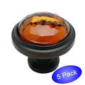 Cosmas 5317orb-a Oil Rubbed Bronze Cabinet Hardware Round Knob With Amber Glass 1-1 4 Diameter 5 Pack 