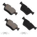 Rear Ceramic Disc Brake Pad Set D1872 For Mercedes Benz C43 Amg C450 Glc300 Glc350e Glc43 2016 2023 4 Piece With Hardware 