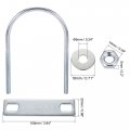 Uxcell Round U-bolts 4 Sets 2 76 70mm Inner Width 120mm Length Steel M6 With Nut Plate Washer