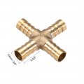 Uxcell 10mm Or 3 8 Id Brass Barb Splicer Fitting 4 Ways Cross Air Gas Water Fuel 2pcs
