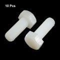 10pcs M6 20mm Nylon Hex Head Cap Hexagonal Screw White