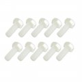 10pcs M6 20mm Nylon Hex Head Cap Hexagonal Screw White 