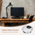 Uxcell Cable Hole Cover 4pcs 2-1 4 Inch Abs Desk Wire Cord Grommet For Office Computer Organizer Silver