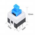Uxcell 10 Pcs 6 Pin Pcb Light Touch Locking Latching Push Button Tact Tactile Switch 7 X 12mm
