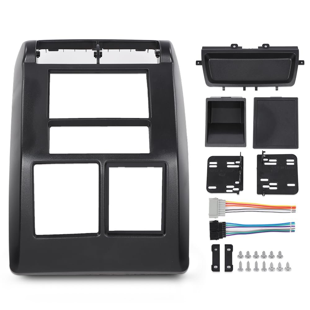 Double Din Dash Bezel Mounting Kit For Jeep Wrangler Tj 1997-2002 Dashboard Cover Panel Replaces 95-6549 Abs Plastic Radio