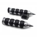 Httmt Trhb114g-25-cd Chromed Spike 1 Inch Rubber Hand Grip With Contoured Throttle Boss Compatible Road Star Silverado Mmltd V