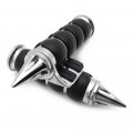 Httmt Trhb114g-25-cd Chromed Spike 1 Inch Rubber Hand Grip With Contoured Throttle Boss Compatible Road Star Silverado Mmltd V
