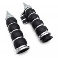 Httmt Trhb114g-25-cd Chromed Spike 1 Inch Rubber Hand Grip With Contoured Throttle Boss Compatible Road Star Silverado Mmltd V