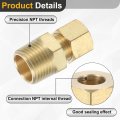 5 Pcs Brass Compression Tube Fitting 16 Od X 3 8 Npt Male Connector Union Straight Coupling Adapter For Air Liquid Oil Gas