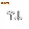 Uxcell M3x10mm Slotted Round Large Flat Head Screws 5pcs 304 Stainless Steel Decoration