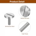 Uxcell M3x10mm Slotted Round Large Flat Head Screws 5pcs 304 Stainless Steel Decoration