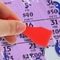Pretyzoom 20pcs Lottery Ticket Scratcher Tool Keychain Scraper Key Chain Ring Plastic Scoop Shape Keyring For Label Random