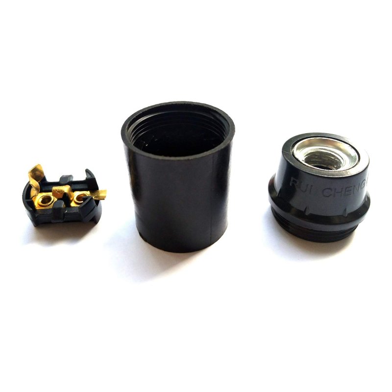 E12 Candelabra Socket Twdrtdd Black Keyless Phenolic Base Lamp Holder Light 3-pack