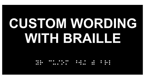 Compliancesigns Acrylic Ada Tactile Braille Custom Sign 8 X 4 In Black With Your Text