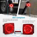 Partsam Pair Slim Square Led Trailer Light Kit Halo Glow Submersible Tail Lights 72leds 2835 Smd Stop Turn Signal Lamps For