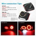 Partsam Pair Slim Square Led Trailer Light Kit Halo Glow Submersible Tail Lights 72leds 2835 Smd Stop Turn Signal Lamps For