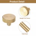Uxcell M4x6mm Knurled Thumb Screws 4pcs Flat Head Fully Threaded Brass Bolts Grip Knobs Fasteners