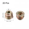 Uxcell Furniture Threaded Insert Nuts Zinc Alloy M6 Internal Threads 8mm Length 20pcs