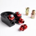 G-plus Black Universal 30 Row An10-10an Engine Transmission Oil Cooler Kit Filter Adapter Aluminum