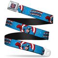 Buckle Down Big Boys Captain America W Action Pose Weathered Blue Seatbelt Belt Multi Regular 
