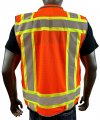 Rexzus A Reflective Safety Vest For Mens Class 2 Heavy Woven Two Tone Engineer Hi Viz 3m Tape Orange Large 