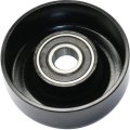 Accessory Belt Idler Pulley For Gmc Envoy 2005 2006 2007 2008 2009 Flat Air Conditioning Replacement 12580196 Black Plastic