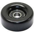 Accessory Belt Idler Pulley For Gmc Envoy 2005 2006 2007 2008 2009 Flat Air Conditioning Replacement 12580196 Black Plastic