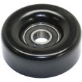 Accessory Belt Idler Pulley For Gmc Envoy 2005 2006 2007 2008 2009 Flat Air Conditioning Replacement 12580196 Black Plastic