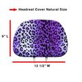 Car Headrest Cover In Animal Print Leopard Purple 