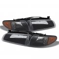 Black Housing Oe-style Headlight Side Maker Lamp Assembly For 1997-2003 Pontiac Grand Prix Driver Passenger 
