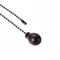 Uxcell Wooden Pendant 12 Inch Pull Chain For Lighting Fans Dark Brown 33x23mm 2pcs